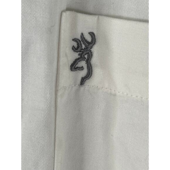 Browning Men's long sleeve button down shirt in white, size L - Picture 4 of 10